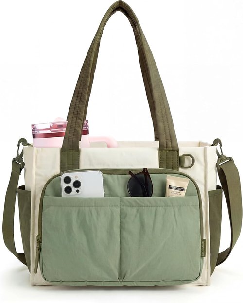 BAGSMART Tote Bag for Women - Versatile Travel Handbag with Cup Holders | Fits 13" & 15.6" Laptops