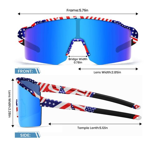 Polarized Sports Sunglasses for Men Women, UV400 Protection Outdoor Sunglasses for Running Cycling Golf Hiking Driving
