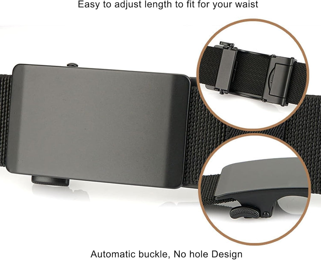 Skiennix Men's Elastic Nylon Ratchet Belt - Stretch Webbing for Jeans & Golf | 1.34" Wide