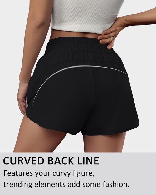 BMJL Women's Running Shorts - Elastic High Waisted with Pockets | 2.5" Quick Dry Athletic Wear