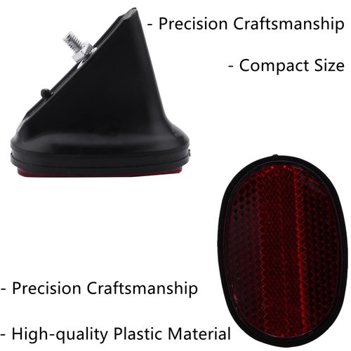FJYXCHENXM Bicycle Rear Tail Reflector, 2 Pcs Bike Reflectors, Red, Black, Waterproof, 2.44 x 1.69 x 1.69 Inches, Rear, Cycling Safety Reflectors