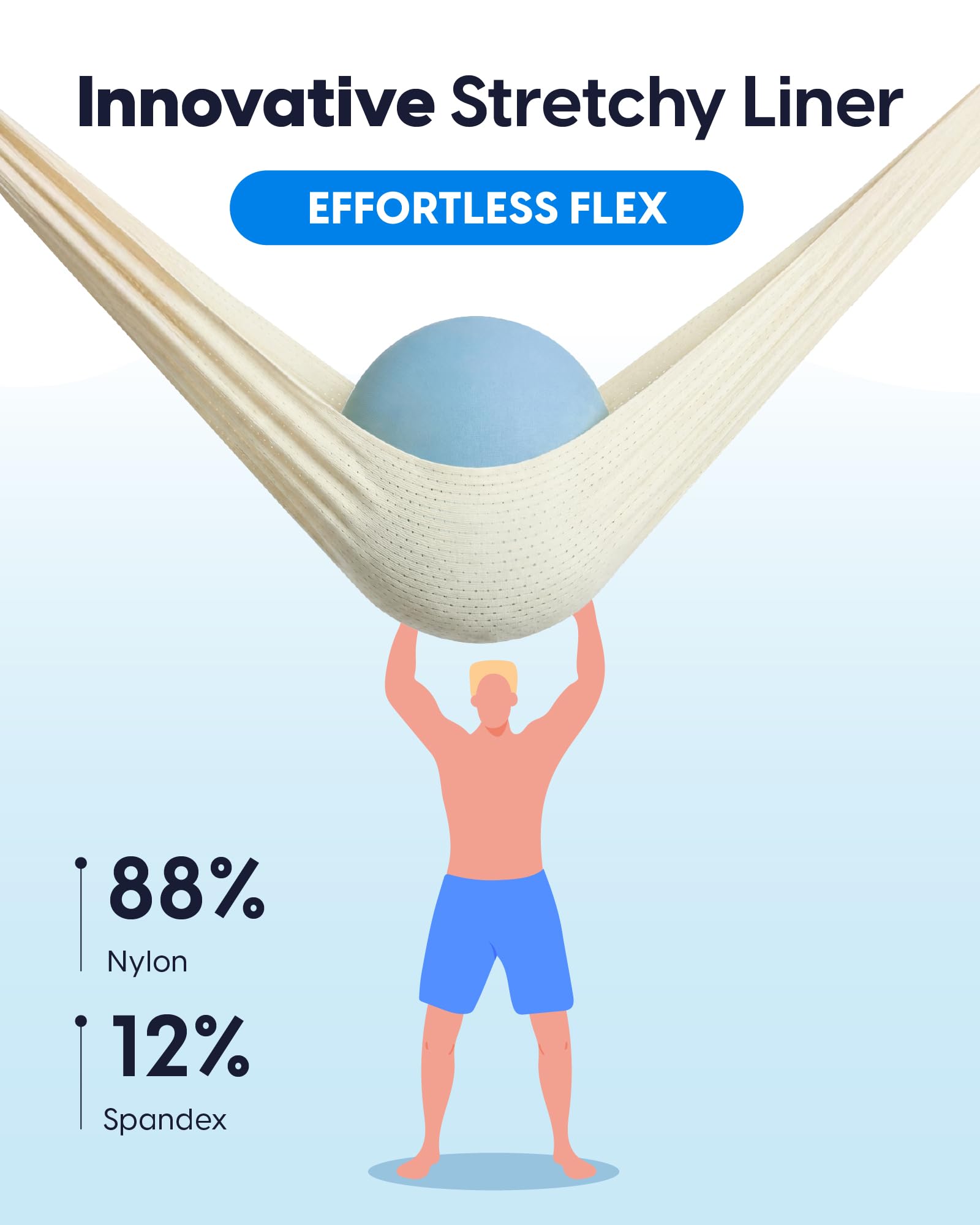 maamgic Mens Swim Trunks 9" with Zipper Pockets, Quick Dry Board Shorts, 4-Way Stretch Compression Lined Bathing Suits, Effortless Flex for Beach, Vacation, Cruise Coconut Tree Gradient Blue Large
