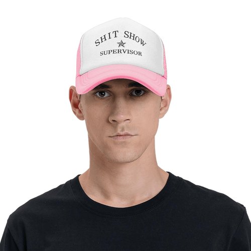 Hatzooney Funny Trucker Hats for Women Men,Shit Show Supervisor Cap,White Elephant Gifts for Coworkers Friends