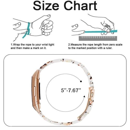 Ayeger Resin Band Compatible with Fitbit Charge 4,Charge 3/3 SE,Women Men Resin Accessory Rose Gold Buckle Band Wristband Strap Blacelet(Nougat White)