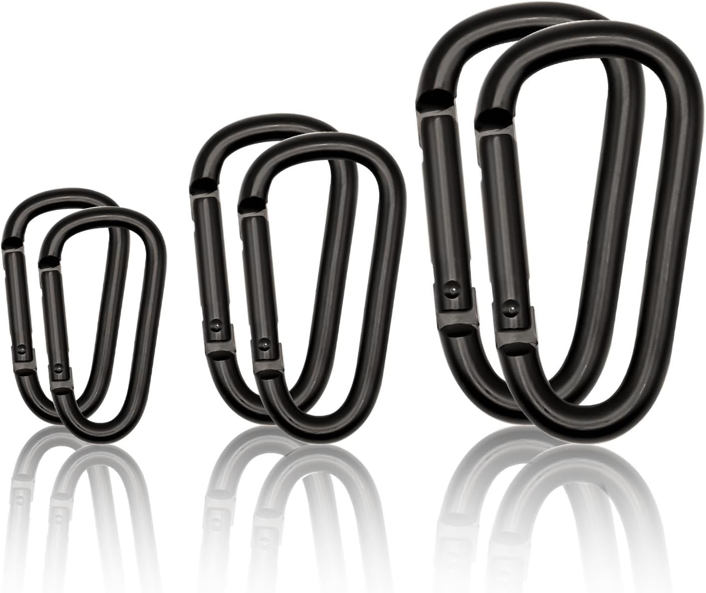 Skiennix Heavy-Duty Carabiner Clip Set - Mini 2-Inch & Large 3-Inch Aluminum Keychain Hooks for Hiking & Camping