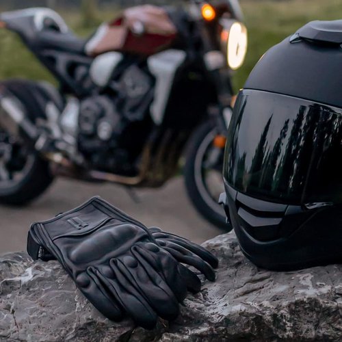 Harssidanzar Leather Motorcycle Gloves - Touchscreen Compatible for Men | GM028