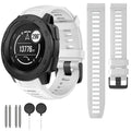 Waterproof Band Compatible with Garmin Instinct Watch Bands, 22mm Soft Silicone Replacement Watch Strap for Garmin Instinct 2 / Instinct Esports/Solar/Tactical (White)