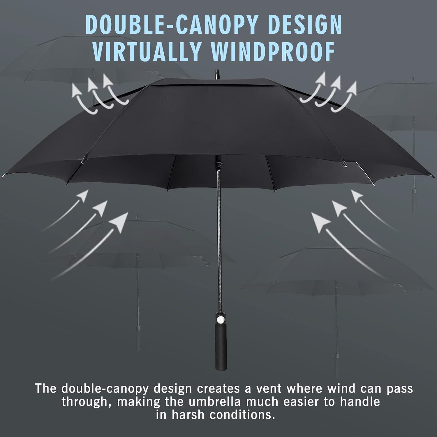 ZOMAKE Windproof Golf Umbrella - Extra Large Double Canopy for Rain & Sports | 51-72 Inch Options