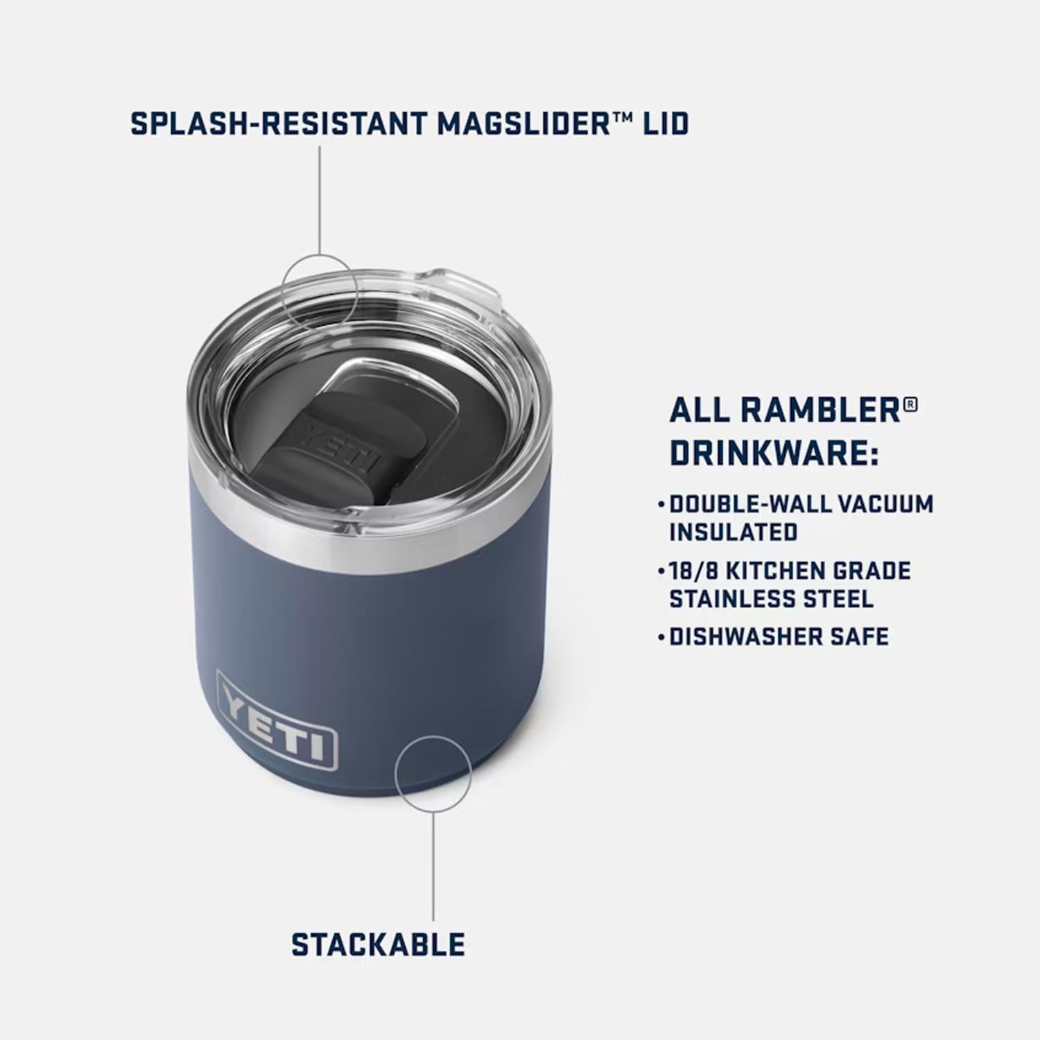 YETI Rambler 10 oz Lowball - Vacuum Insulated Stainless Steel with MagSlider Lid | Cherry Blossom