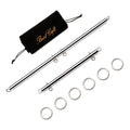 Adjustable Silvery 2 PCS 3 in 1 Spreader Bar Adjustable Straps Sports Aid Training Fitness Kit Workout Bar with Fur Flocking Storage Bag