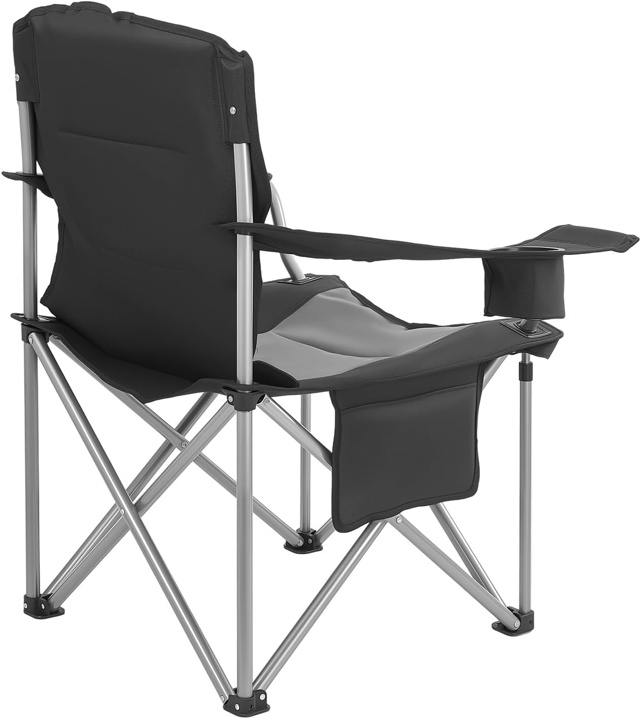 VEVOR Oversized Camping Chair - Portable Heavy-Duty Quad with Lumbar Support & Side Pockets | 2-Pack
