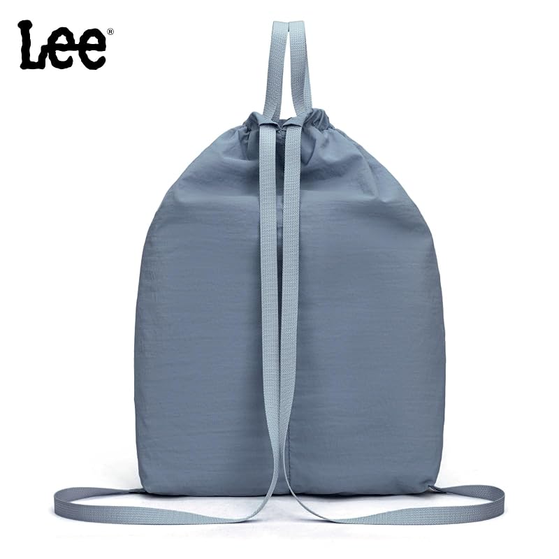 Lightweight Drawstring Backpack Bag with Front Pocket - Water-Resistant Gym & Beach Sackpack, Jean Variation