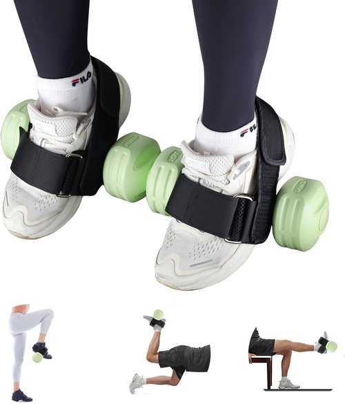 Abnaok Dumbbell Foot Attachment - Adjustable Tibialis Trainer Straps for Leg Workouts | 2PCS Ankle Weights