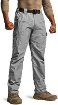 CQR Men's Tactical Pants, Water Resistant Ripstop Cargo Pants, Lightweight EDC Work Hiking Pants, Outdoor Apparel, Raider Stone, 44W x 32L