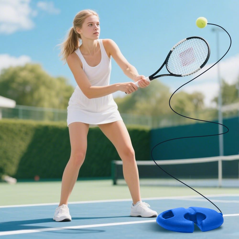 DSACL Tennis Practice Device, 2026 Upgraded Tennis Ball Training Baseboard, Tennis Trainer Rebound Ball on String for Practice Self Training Tool with Weighted Base, Beginners Sport Exercise