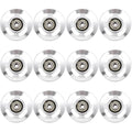 balacoo 12 Pack Aluminum Alloy Gym Pulley Wheels - 3.46 Inch Universal Cable Machine Replacement Parts - Silent Bearing Equipment Rollers for Home Gym & Workout Systems (Silver)