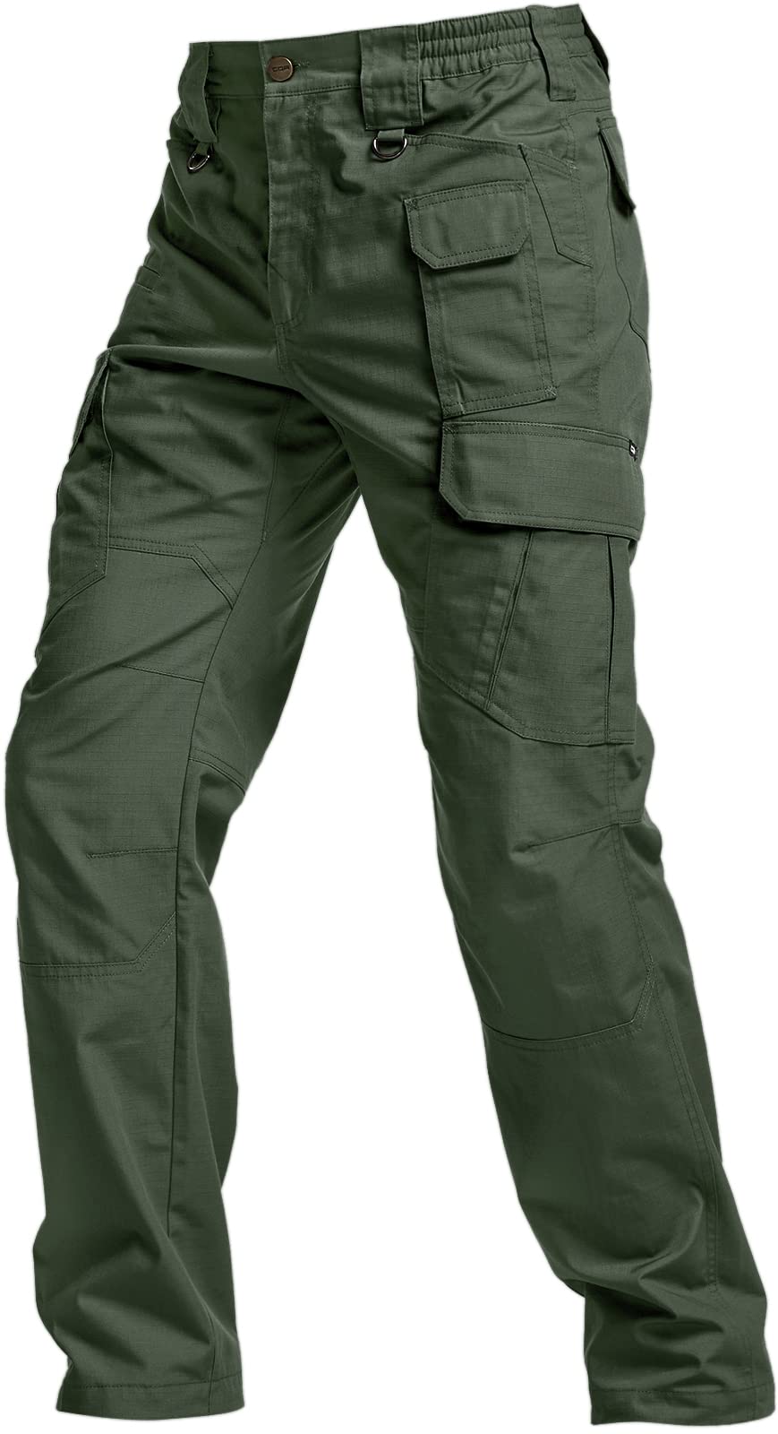 CQR Men's Tactical Pants, Water Resistant Ripstop Cargo Pants, Lightweight EDC Work Hiking Pants, Outdoor Apparel, Raider Mag Green Kelp, 34W x 34L