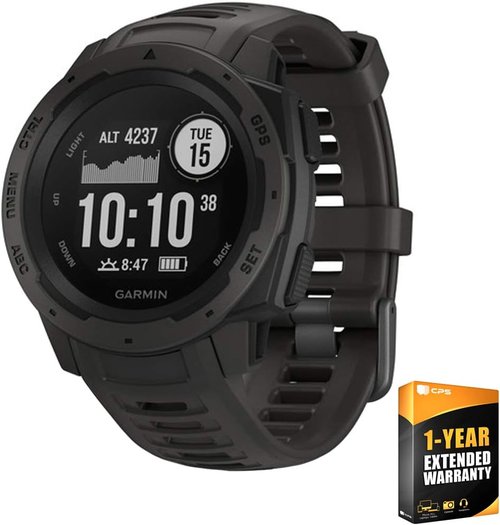 Garmin Instinct Rugged Outdoor Watch - GPS, Heart Rate Monitoring & 3-Axis Compass | Graphite Color