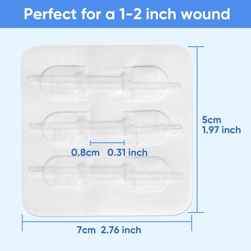 VPRIME SAFETYFY 34 Pack Wound Closure Strips, Zip Stitches Wound Closure Kit 6PCS Repair Wounds Without Stitches, Sutures Butterfly Bandaids for Cut Care, Skin Closures, Outdoor Survival, Trauma Care