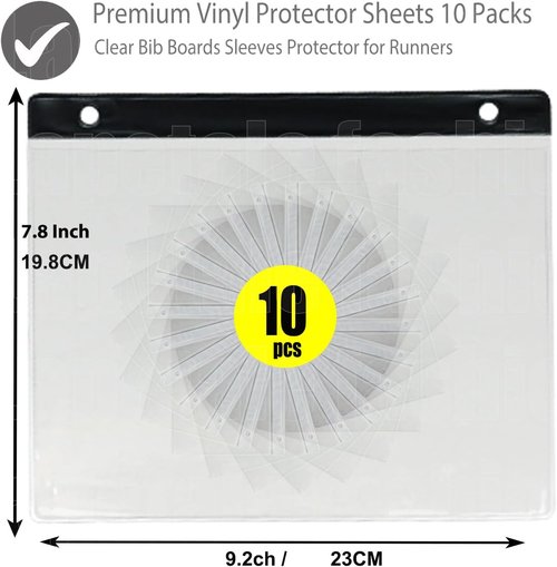 Clear Bib Boards Sleeves Protector for Runners,Race Bib Vinyl Holder,Race Bib Display Vinyl Protector Sheets, Marathon Running Bib Sheet Protector