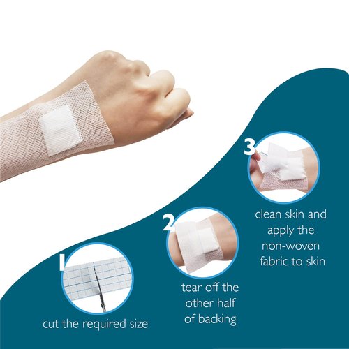 COMOmed Non-Woven Cover Roll Stretch Tape - 2" x10.94Yd First Aid Tape - Dressing Retention Tape - Breathable Cohesive Wrap Bandage Roll Film (2 Rolls)