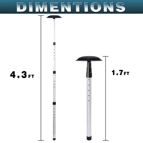 CHAMPKEY Professional Golf Travel Bag Support Rod - Sturdy Aluminum Alloy Golf Support System - Rubber Top Cover Golf Support Stick (Gray)