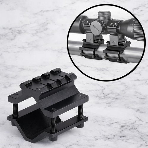 360 Tactical Single Rail Three Slot Barrel Mount Weave Picatinny Weaver Barrel Mount 3 Slot (Barrel Mount & Universal 21mm Weaver Rail)