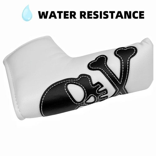 Blade Putter Cover Golf Putter Head Cover Headcover Magnetic Closure, White or Black (Black)