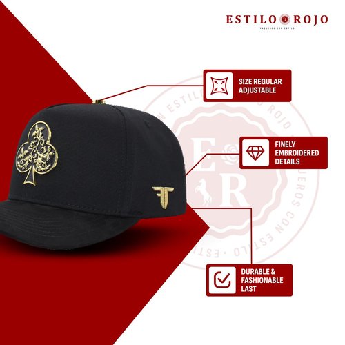 Ferreti Hats FT117 Black Clover Hat - Premium Black Clover Hats for Men and Women, Black Snapback Hat, Ball Caps for Men for Any Occasion, Clover Trucker Hat, Gorra para Hombre Ajustable