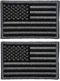 Prohouse Tactical USA Flag Patch Set - Black & Gray Military Emblems (2 Pieces)