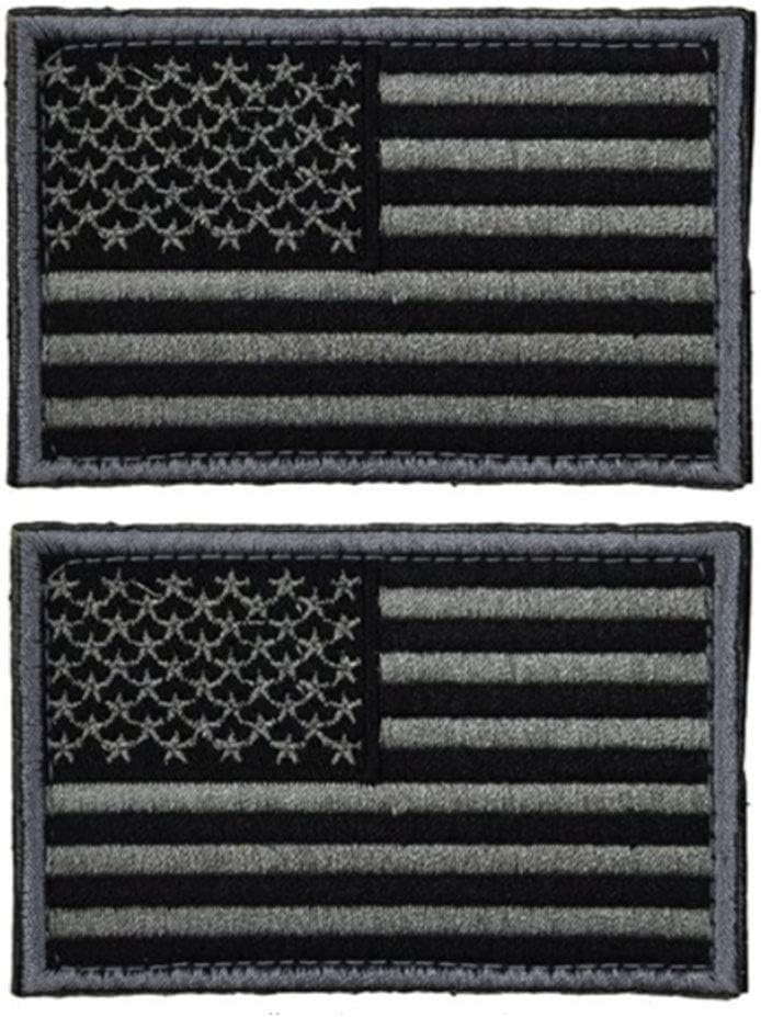 Prohouse Tactical USA Flag Patch Set - Black & Gray Military Emblems (2 Pieces)