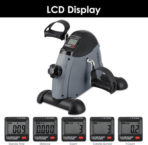 Himaly Mini Exercise Bike - Portable Under Desk Pedal Exerciser with LCD Screen for Arm & Leg Workouts