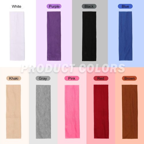 9Pcs Non-Slip Headbands for Women & Men - Soft Elastic Cotton Hair Bands for Yoga & Sports