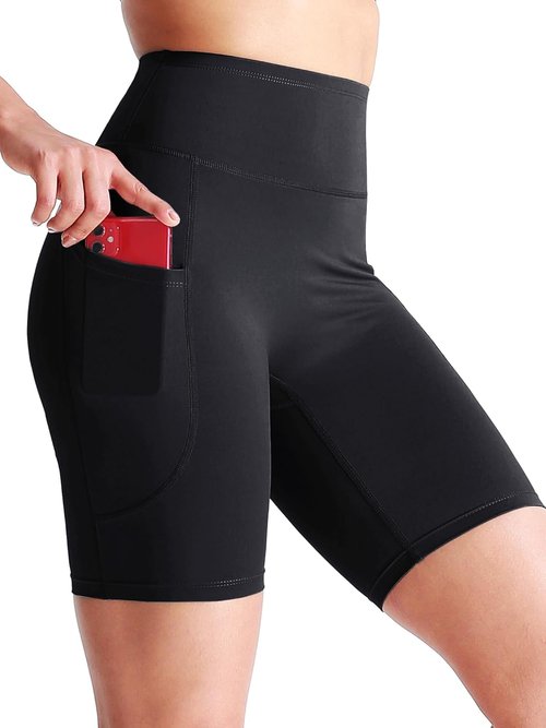 CADMUS High Waisted Workout Shorts - 3 Pack of 7.5" Biker Shorts with Pockets for Women