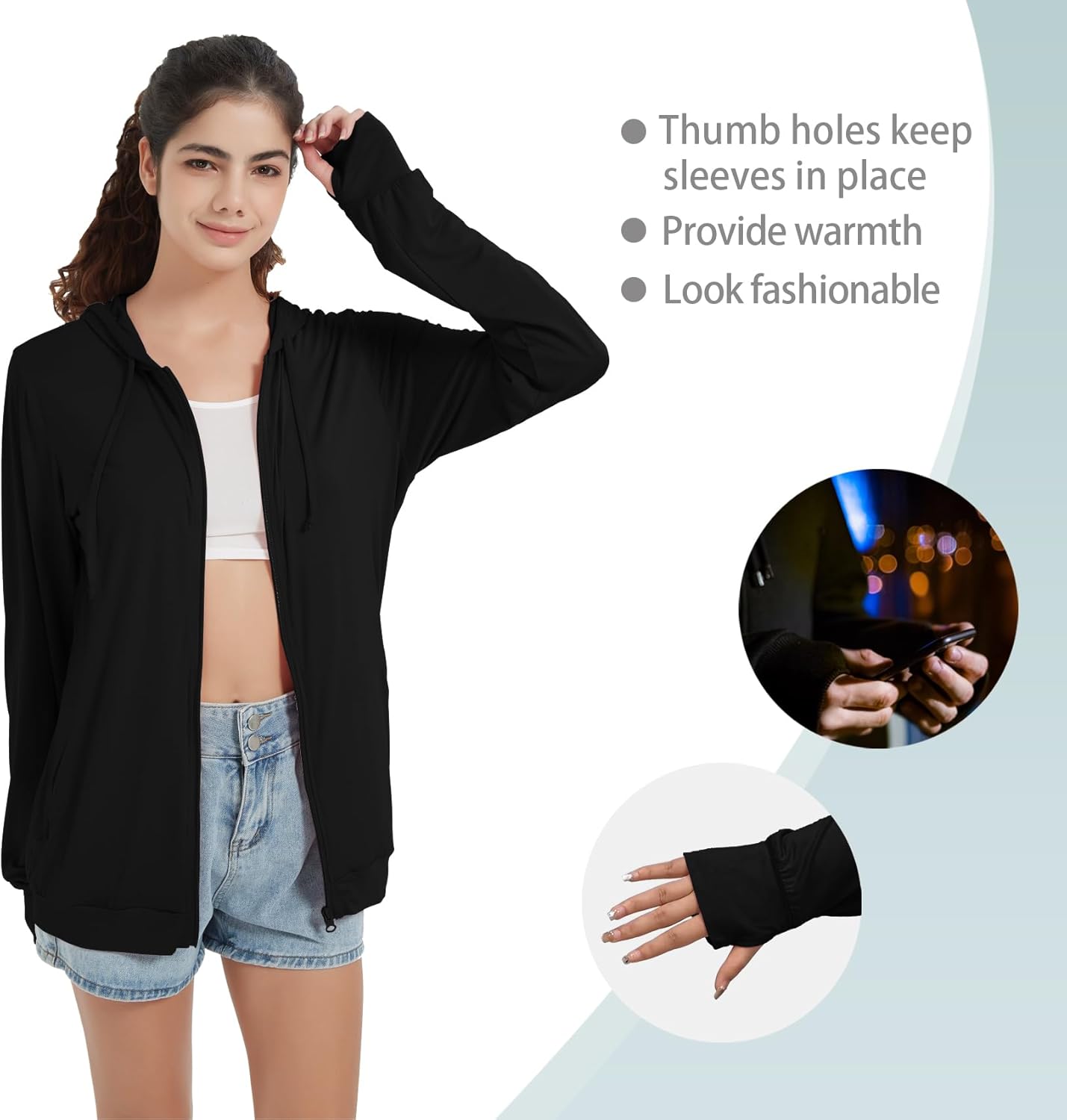 QBK Lightweight Zip-Up Hoodie - Stylish Summer Jacket for Women | Perfect for Warm Weather