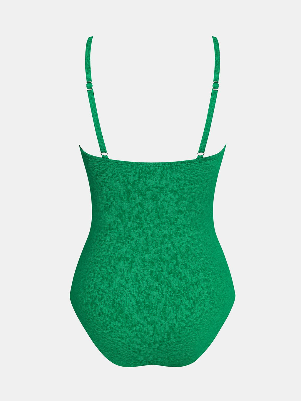 CUPSHE Women's One Piece Swimsuit Bathing Suit V Neck Ruched Adjustable Straps Spaghetti, XS Jade Green
