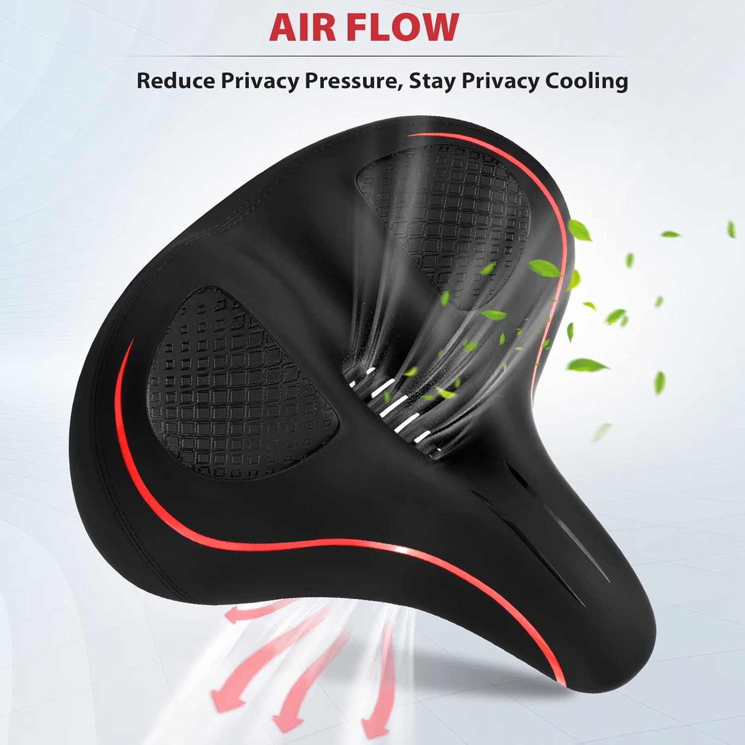 Peloton Compatible Oversized Bike Seat - Extra Wide Comfort Saddle for Men & Women | Large Replacement for Spin & Road Bikes