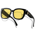 ANDWOOD Night Vision Driving Glasses Fit Over Eyeglasses for Women Men Polarized Nighttime Glasses Anti Glare Yellow Lens