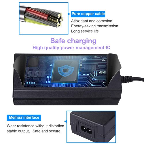 42V 2A Adapter Charger for Razor Rambler 16, Pocket Mod Bellezza, RSF650 E-Sport Bike, SX500 McGrath Dirt Rocket Using 36V Battery