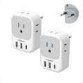 TESSAN European Plug Adapter - 4 Outlets & 3 USB Ports | Type C Travel Charger for Italy, Spain, France, Germany