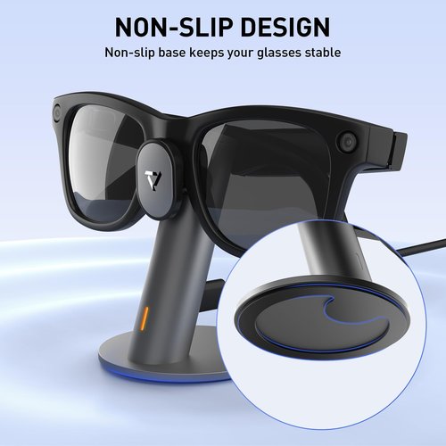 PRISMXR Carina S1 Charging Dock Compatible with Ray-Ban Meta Smart Glasses Accessories, Aluminum Charging Stand for Wayfarer/Headliner/Skyler(Gen 1&2), Not Compatible with Oakley and Display