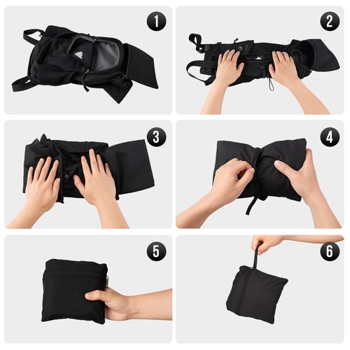 FUNANASUN 16L Ultra-Lightweight Foldable Waterproof Hiking Backpack For Women Men Small Backpack For Hiking Commuting Travel, Black