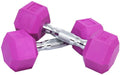 BalanceFrom Fitvids Colored Rubber Encased Hex Dumbbell – 10LB Pair – 10LB Pair – Purple