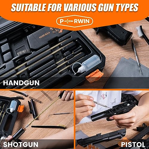 Universal Gun Cleaning Kit with Brass Brushes, Rods, Jags & Carry Case