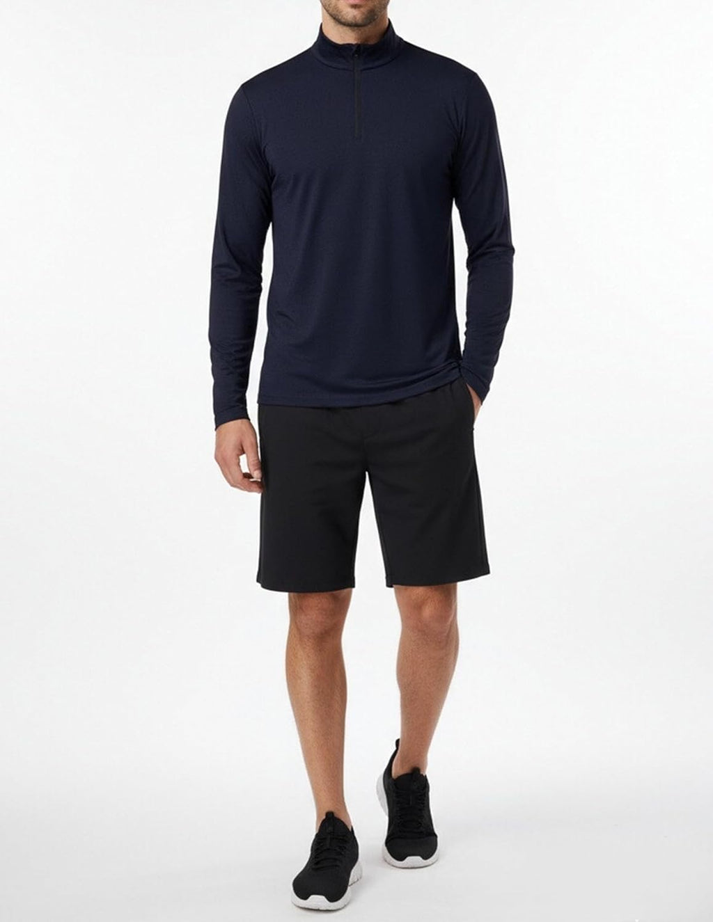 OYGSieg Men's Quarter Zip Pullover - Lightweight Quick-Dry Athletic Tops | 4 Pack, Casual Style