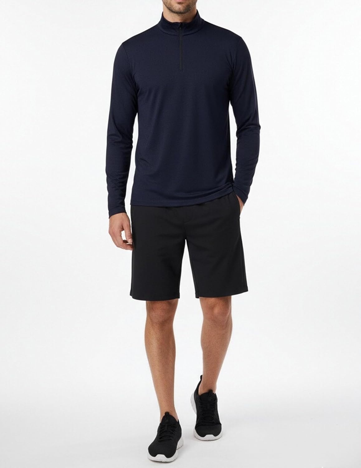 OYGSieg Men's Quarter Zip Pullover - Lightweight Quick-Dry Athletic Tops | 4 Pack, Casual Style