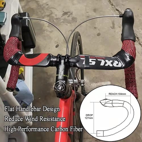Carbon fiber handlebars road bike flat handlebar drop Aero Handlebars for Road Bike Handlebars rxl sl Carbon Fiber Drop Bar 42mm handlebar 31.8 Red UD Glossy 420mm bicycle carbon handle bar