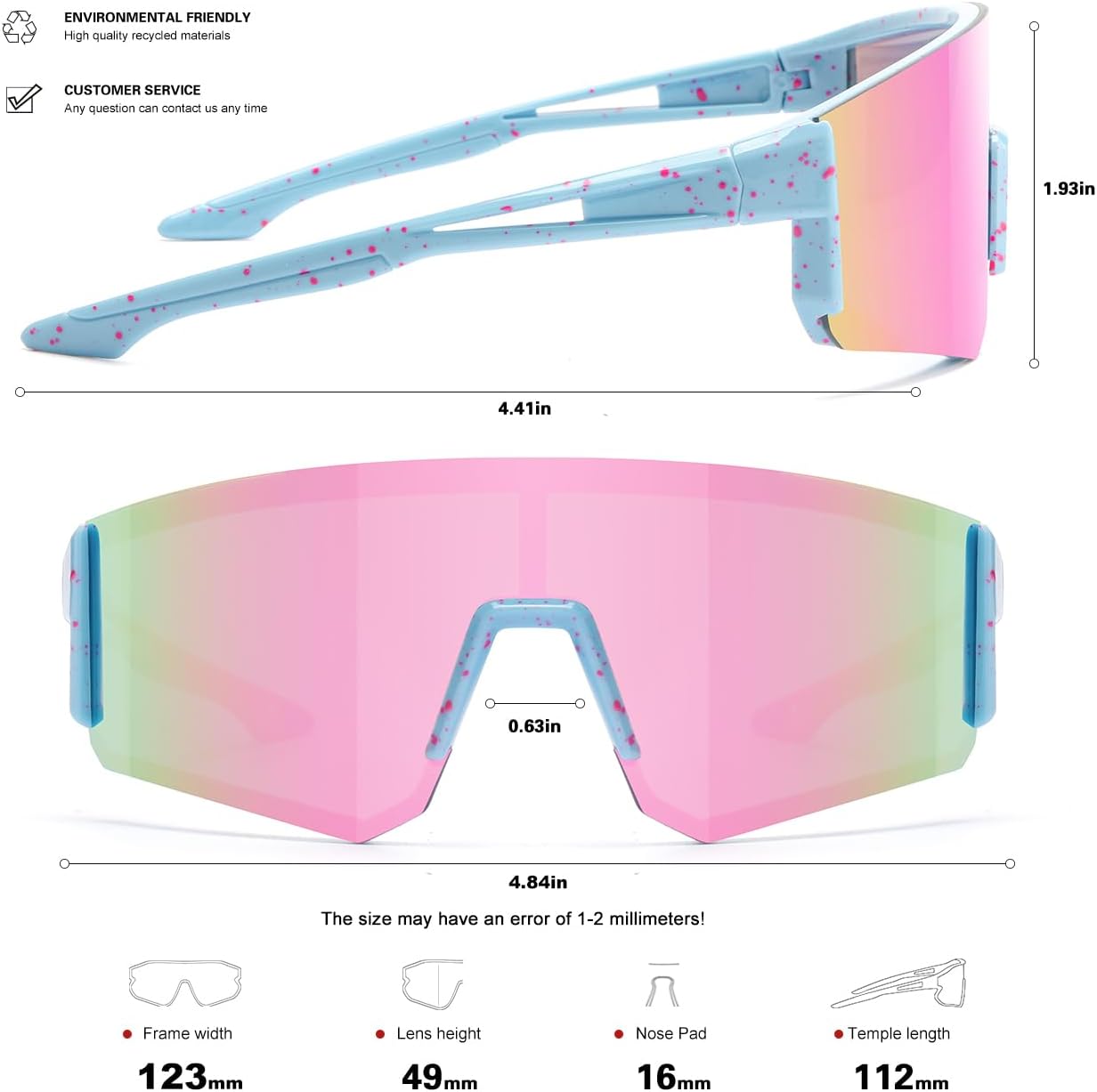 SEKKAF Youth Baseball Sunglasses - Lightweight Sports Eyewear for Kids Aged 6-12 | Perfect for Softball & Cycling