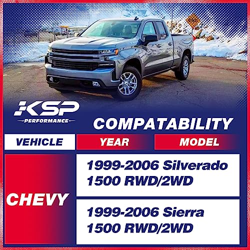 KSP 4-6 Inch Shock Extender Kit for Silverado Sierra 1500 Lowered Trucks 1999-2006