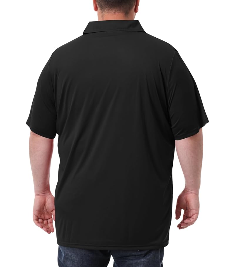 Men's Big & Tall Polo Shirt UPF 50+ Quick Dry Golf Shirt – Black, 6X-Large